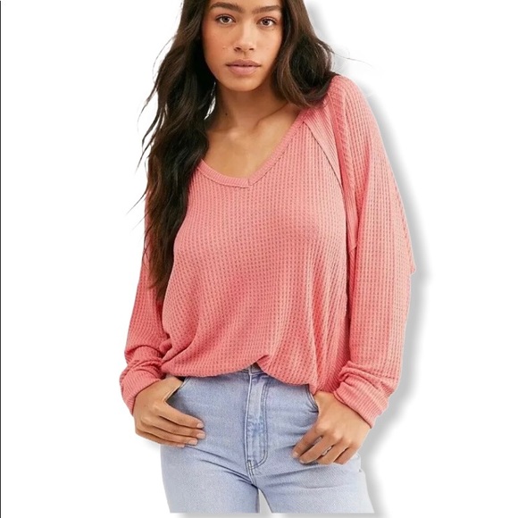Free People Tops - FREE PEOPLE Thermal Rose Pink Top